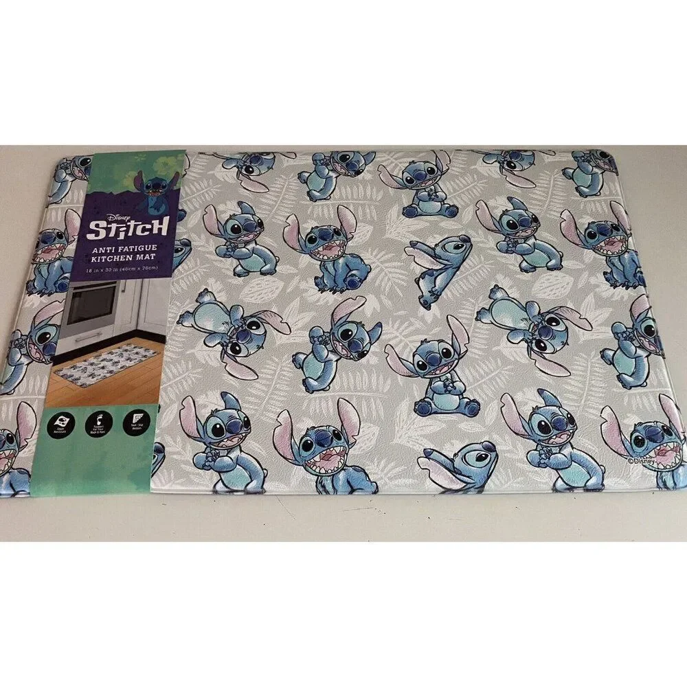 Disney Stitch Poses Anti Fatigue Kitchen Tropical All Over‎ 18 X 30” NEW